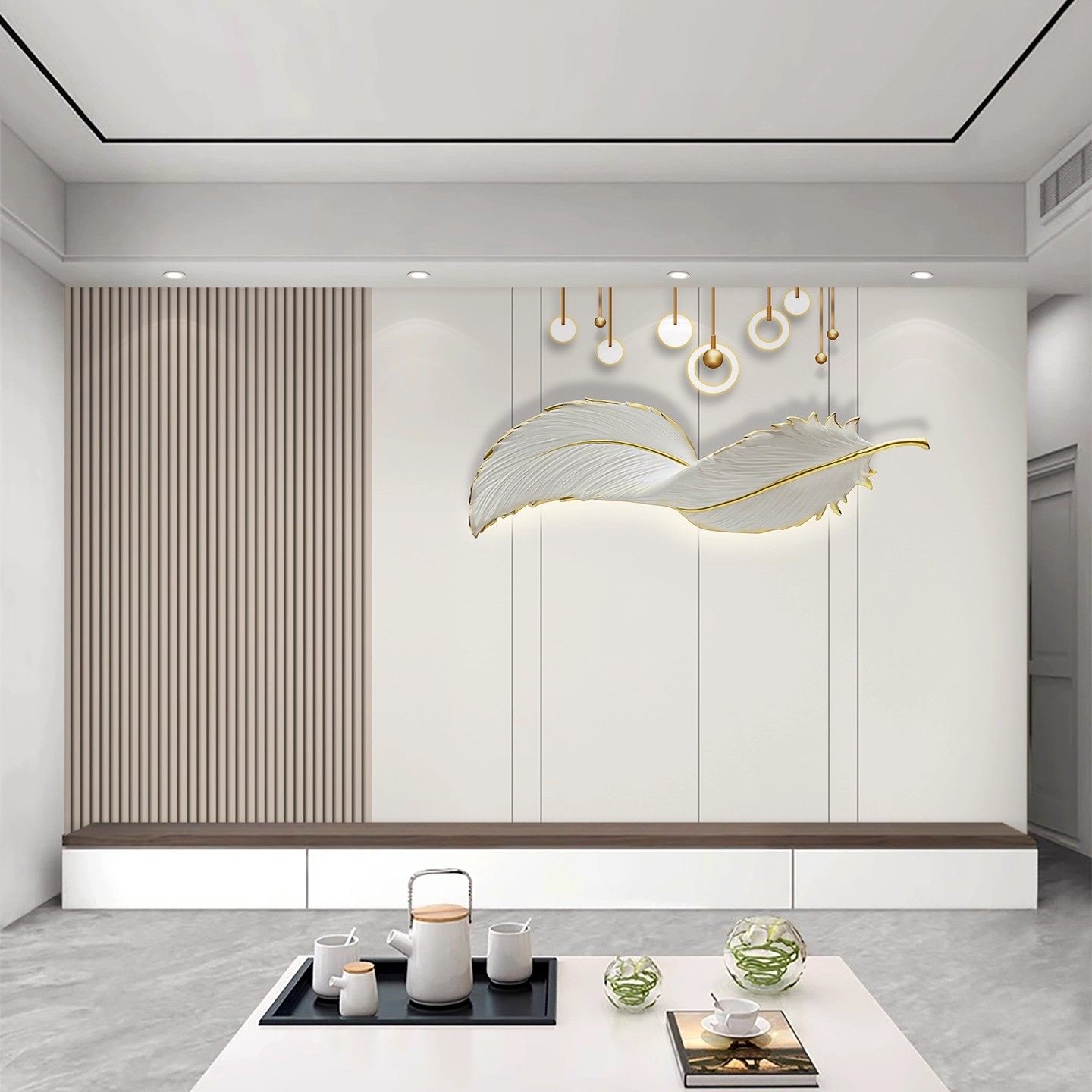 现代轻奢电视背景墙壁画简约大气壁布定制立体壁纸8D客厅影视墙布,淘宝优惠券,粉丝福利购,淘宝优惠卷