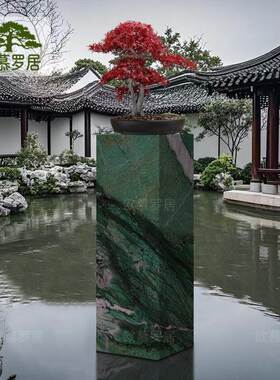 花园庭院岩板花架子客厅落地式轻奢高级感装饰立柱大理石摆件底座
