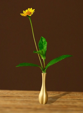 杨柳枝净瓶玉净瓶柳枝配件花瓶合金观世音菩萨用品茶道花插小摆件