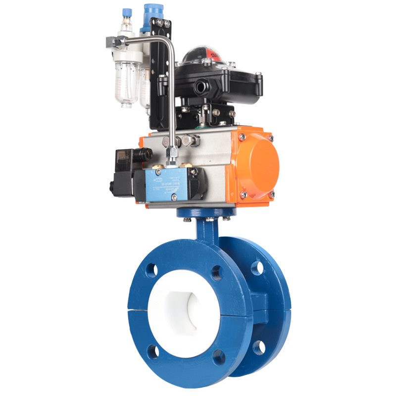 气动衬氟蝶阀D641F46-16C锂电池阀门耐酸碱耐腐蚀铸钢法兰衬四氟,淘宝优惠券,粉丝福利购,淘宝优惠卷