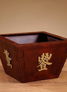 黄铜日进斗金摆件招财铜斗米斗装金元宝聚宝盆铜米缸家居装饰摆件