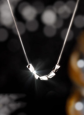 转运珠999纯银项链女款2025年新款碎银子锁骨链情人节礼物送女友