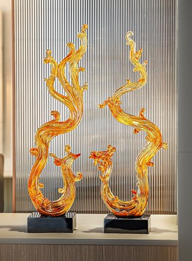 入户玄关装饰风生水起龙摆件电视柜高级感雕塑工艺品乔迁新居礼物