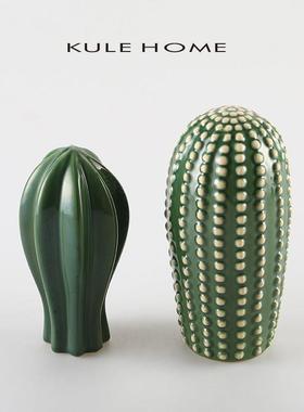 KULE HOM 陶瓷北欧仙人掌摆件ins风装饰家居客厅电视柜桌面装饰品