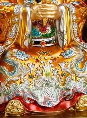 五台山龙五爷真身像供奉有求必应招财摆件树脂铜彩广济龙王爷神像