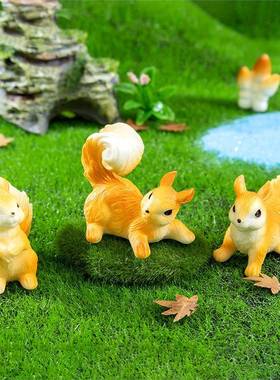 微景观DIY藓园苔艺造树脂小可松鼠宠物缸装饰品配件写实景爱26403