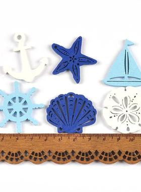 海洋工艺品饰航海挂10069饰锚贝壳吊木幼儿园DI质船Y家居装饰饰品