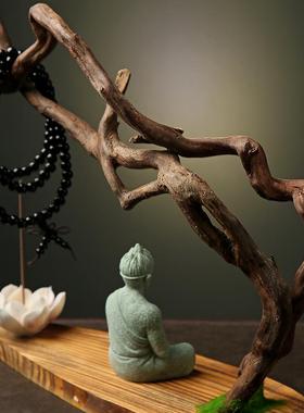 天然实木根雕摆件创意家客厅装饰居根工艺品风化树22063木禅意悟