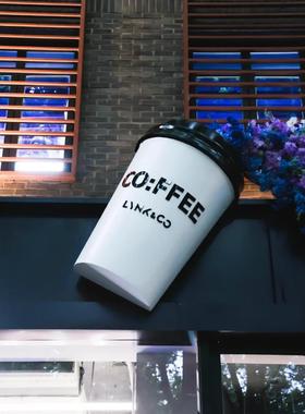 彷真奶茶杯模型玻璃23893钢雕咖啡杯冷饮店塑装发光饰酒瓶定制摆i