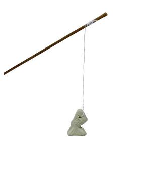 瓷鱼仔小鲤鱼小中渔夫陶姜鱼太公白竿配08110件色陶瓷小鱼带竹棉