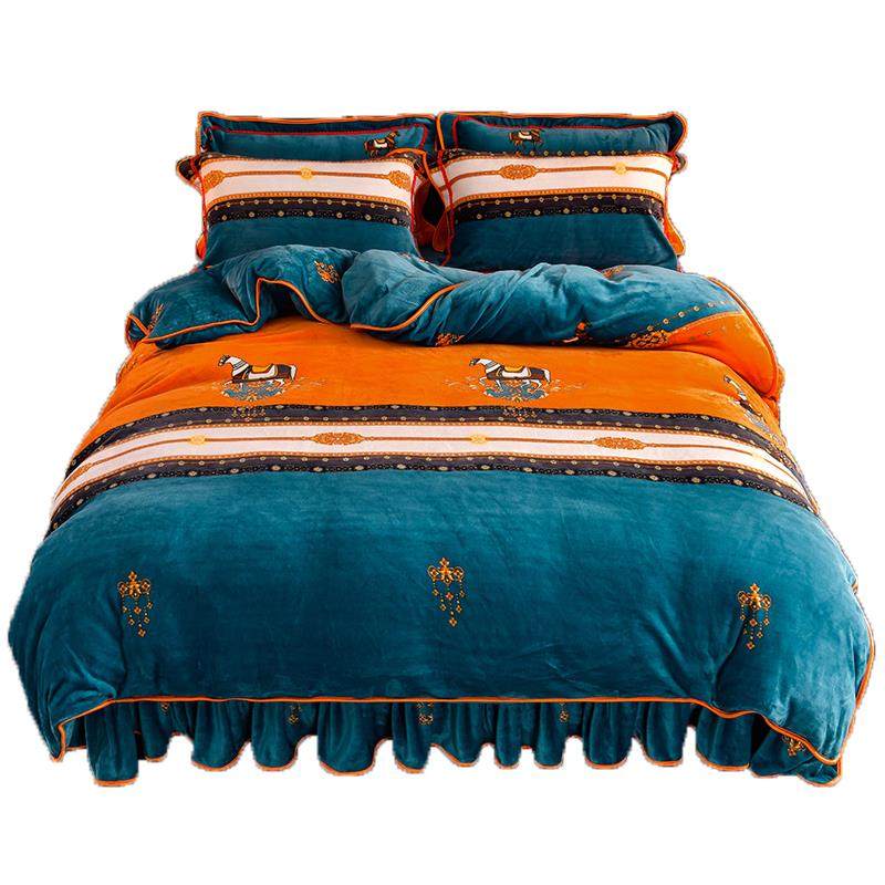 冬季加厚牛奶绒四件套珊瑚绒被套床单双面法兰莱毛绒床上用品4件,淘宝优惠券,粉丝福利购,淘宝优惠卷