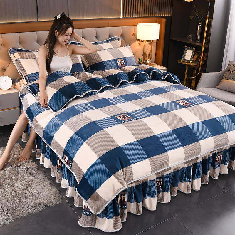 冬季加厚牛奶绒四件套珊瑚绒被套床单双面法兰莱毛绒床上用品4件,淘宝优惠券,粉丝福利购,淘宝优惠卷