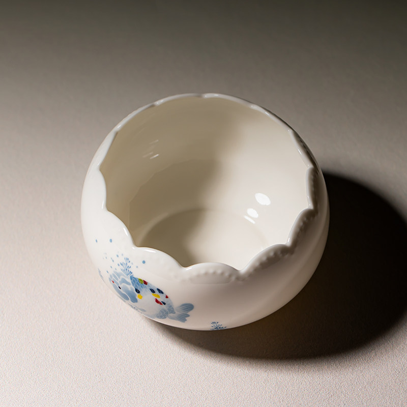 里作景德镇青花手绘胖头鱼建水高颜值粉彩杯洗水盂茶道配件茶渣缸,淘宝优惠券,粉丝福利购,淘宝优惠卷