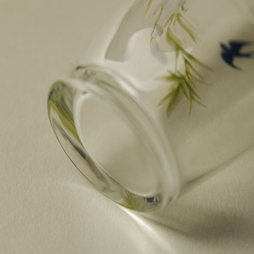 里作 燕归来透明玻璃花口杯精致高端女神杯功夫茶具品茗杯主人杯 - 图2