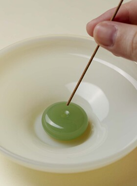 里作高颜值冰玉玻璃线香插精致香座香托底座新中式家用香薰炉摆件
