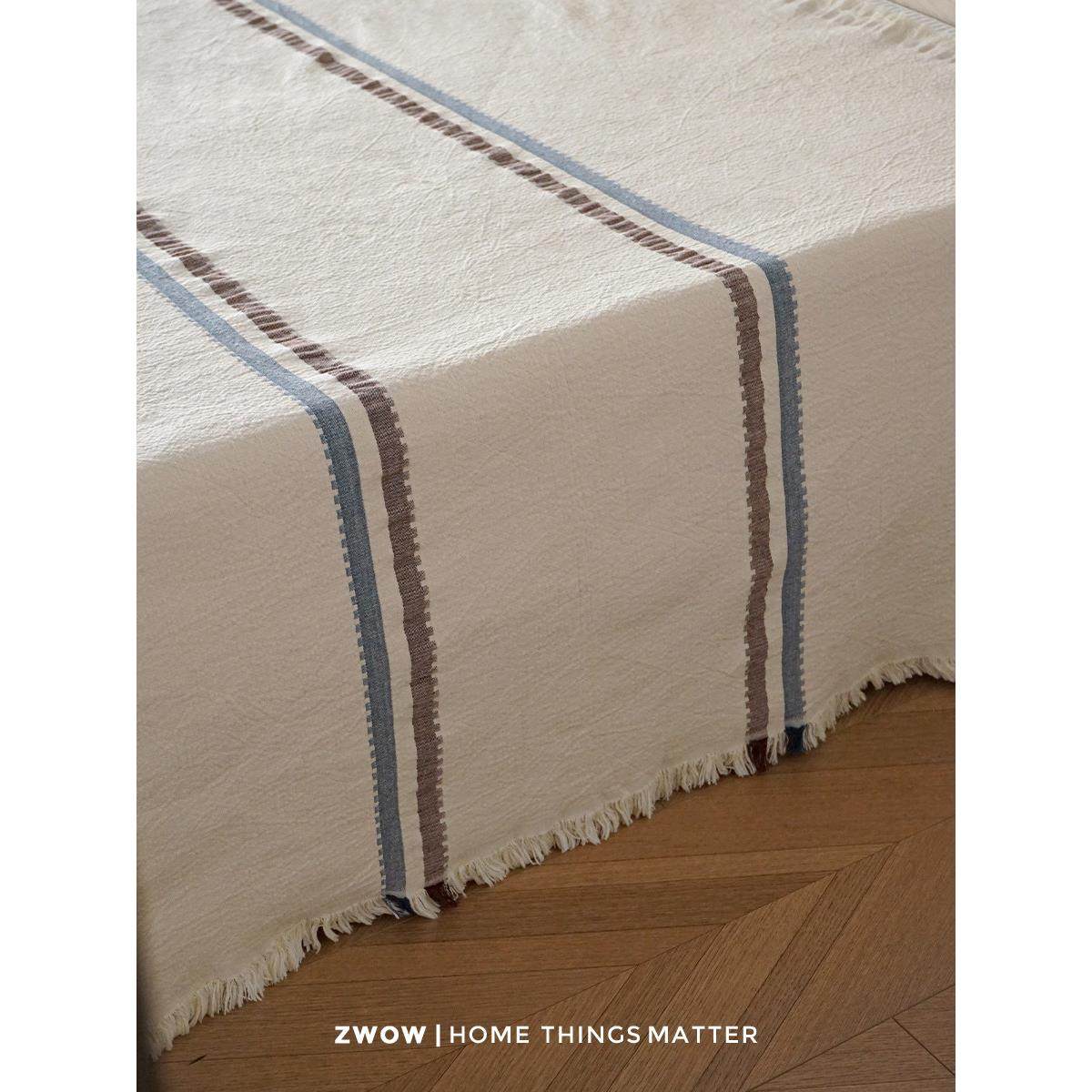 造卧zwow法式中古风高级感肌理色织全棉床盖夏被毯盖毯沙发毯条纹,淘宝优惠券,粉丝福利购,淘宝优惠卷