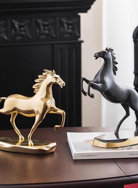 全铜马到成功招财轻奢客厅书房酒柜装饰工艺品高档桌面办公室摆件