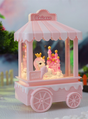 八音盒diy手工奇幻城堡玉桂狗流沙小夜灯材料奶油胶灯光摆件礼物