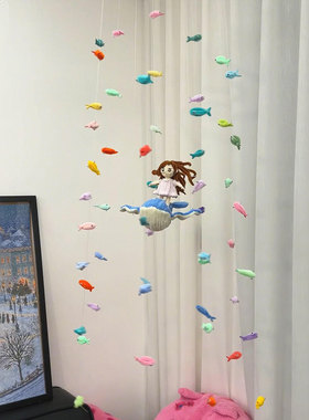 扭扭棒小鱼风铃diy手工材料包鲸鱼风铃挂饰吊饰自制礼物送男女生