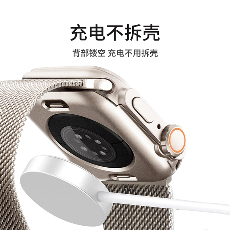 适用苹果手表全包iwatch秒变Ultra壳膜一体s10防水钢化膜applewatchs9/8/7防摔保护套新款SE代硬壳防刮爆改 - 图3
