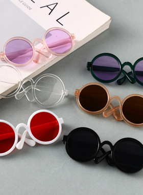 跨境爱心眼镜猫咪墨镜防紫外线眼镜潮流酷配饰金属眼镜宠物用品太