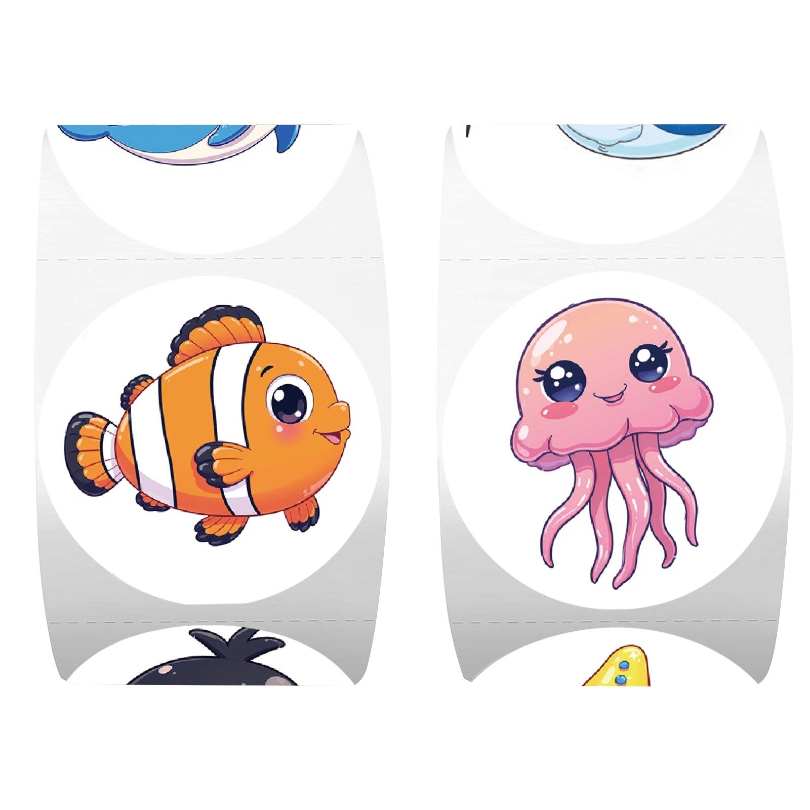 【大图释官方授权】1000贴海洋生物卷卷贴趣味卡通简约海星海马小螃蟹装饰diy自粘手机壳封口贴装饰手账贴画,淘宝优惠券,粉丝福利购,淘宝优惠卷