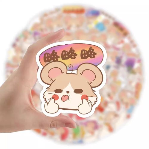 【大图释官方授权】120张卡通淘气鼠贴纸动物可爱ins防水diy手帐装饰手机壳卡通贴纸手账装饰电脑笔记本贴画 - 图2
