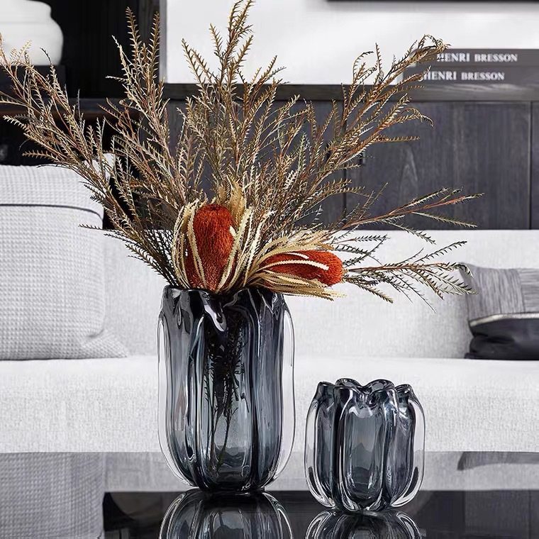 北欧轻奢琉璃水晶玻璃花瓶加厚家居水培插花器创意家居装饰品摆件,淘宝优惠券,粉丝福利购,淘宝优惠卷