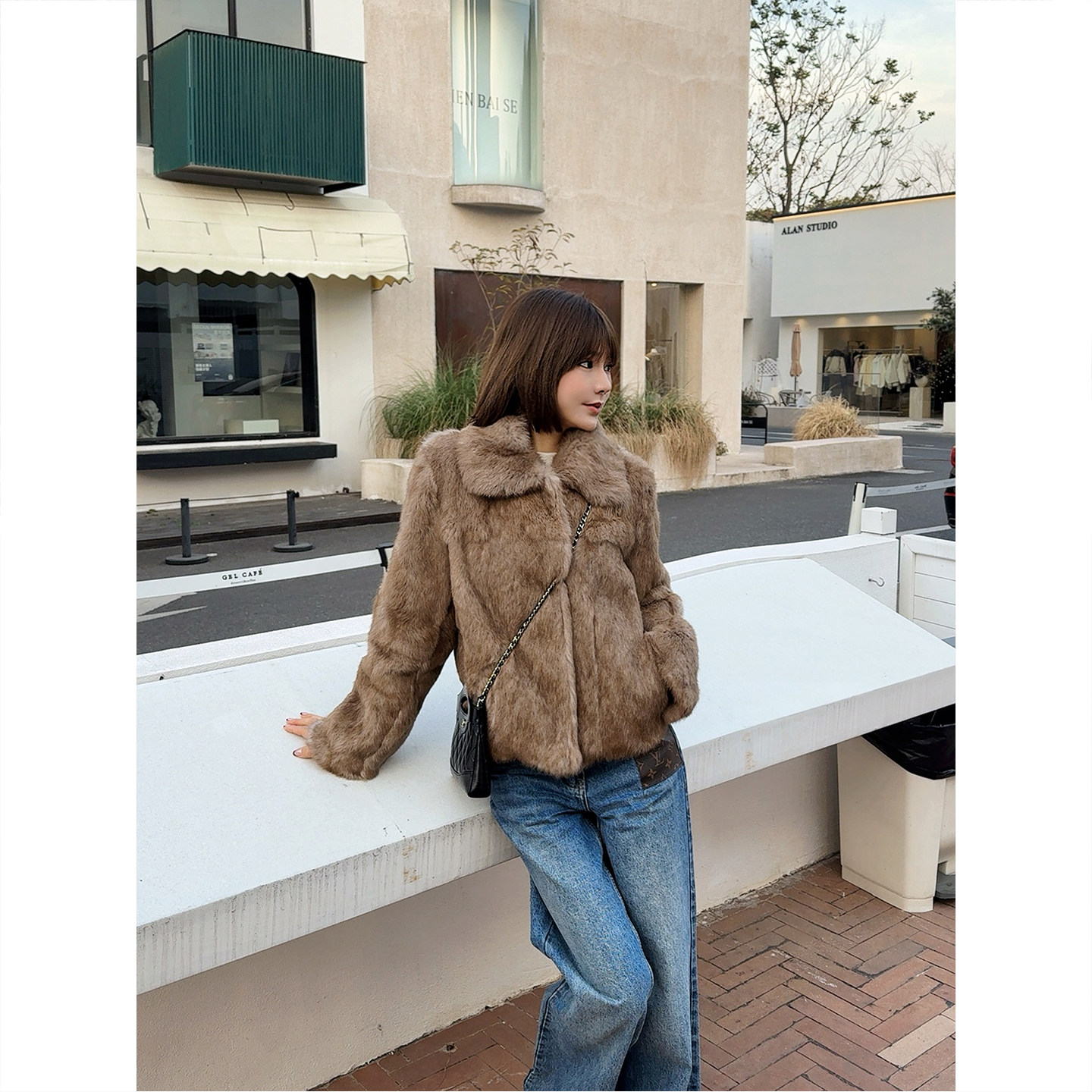 ASBR【星光摩卡】定染中古霜色兔毛皮草外套天然裘皮上衣25冬新款,淘宝优惠券,粉丝福利购,淘宝优惠卷