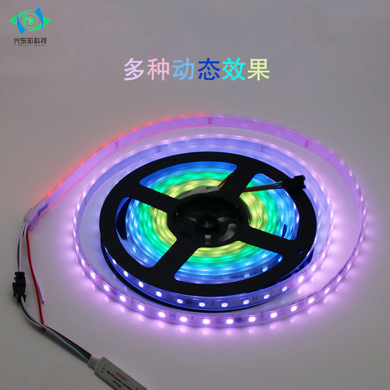 24V幻彩高亮48珠全彩灯带 LED软灯带60灯柔性灯16703 10mm超亮 - 图1