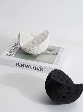 侘寂风几何半球形摆件展厅样板房售楼中心装饰品客厅餐桌书房摆设