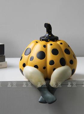 现代简约奶油风创意趣味南瓜摆件样板间客厅卧室书房桌面软装饰品