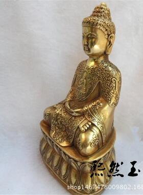 纯铜如来佛坐像 释迦摩尼佛像 铜像阿弥陀佛 铜器摆件工艺品