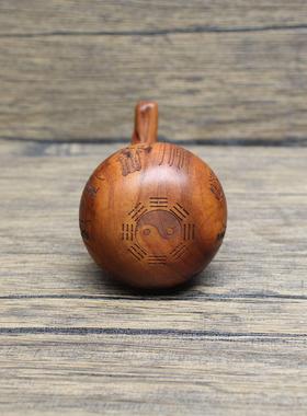 老料雷击枣木福禄葫芦雕刻摆件手把件把玩道家法器摆饰量大接单