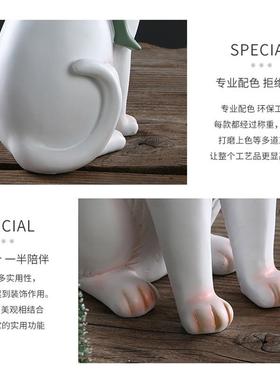 送礼树脂追梦女孩工艺品摆件猫背女孩创意猫咪家居客厅装饰品