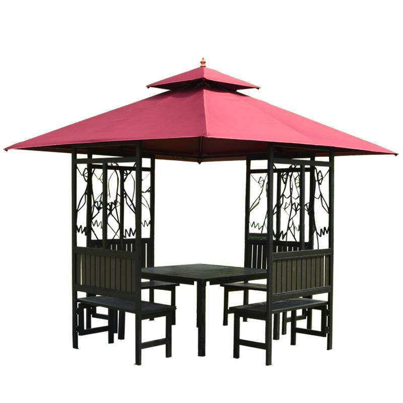 户外铁艺花鸟亭庭院花园凉亭欧式豪华帐篷防水四柱亭木啤酒亭,淘宝优惠券,粉丝福利购,淘宝优惠卷