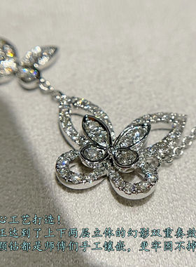S925纯银蝴蝶闪钻锁骨链不掉色