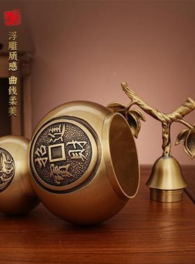 旺财葫芦摆件八卦开口空心家居客厅卧室挂件可开盖开业送礼特大号