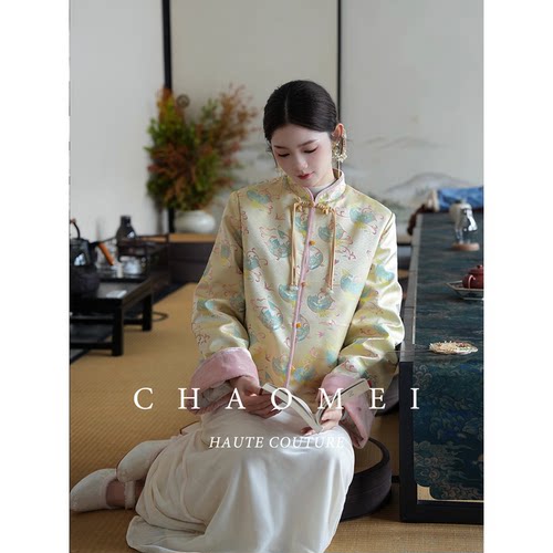 【冬日信笺】冯（CHAOMEI国风新中式冬季刺绣新国标90%羽绒服女 - 图0