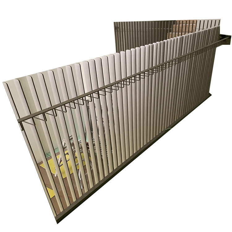 艺术栏杆 上海厂家定制香槟金不锈钢百叶楼梯扶手 扁管楼梯栏杆 - 图3