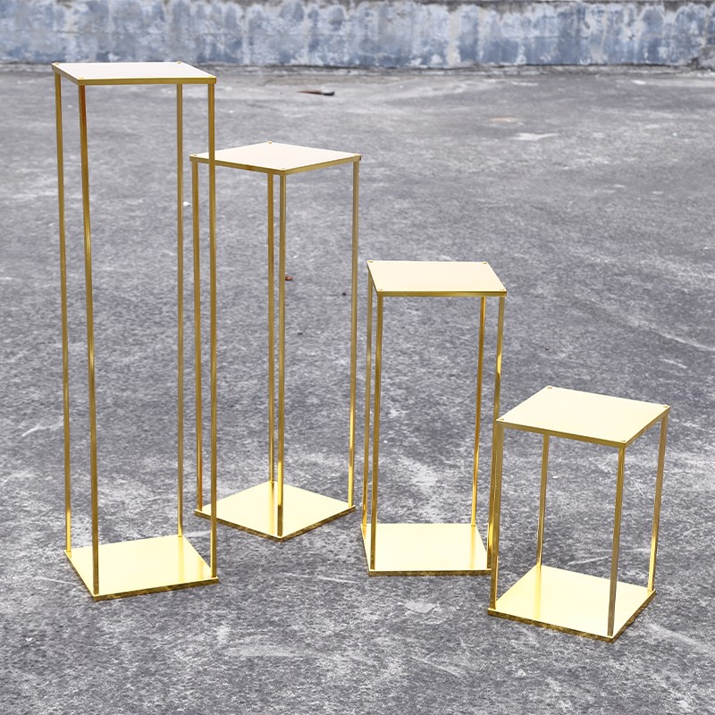 婚庆道具路引几何方框铁艺花架婚礼室内新款客厅放花布置装饰摆件 - 图0