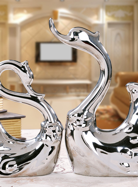 简约现代陶瓷摆件家居电视酒柜入户客厅玄关装饰品天鹅高级感小众