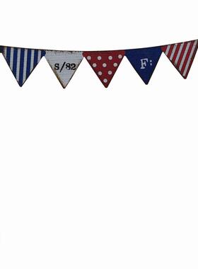 ins旗子花插zakka园艺摆件花园装饰品三角旗怀旧吊牌款装饰地插