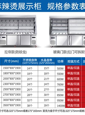 麻辣烫展示柜冷藏柜商用设备冰柜串串烧烤冒菜水果火锅风幕点菜柜