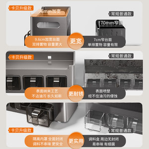 卡贝厨房置物架多功能壁挂墙上调料品调味罐不锈钢省空间收纳架子