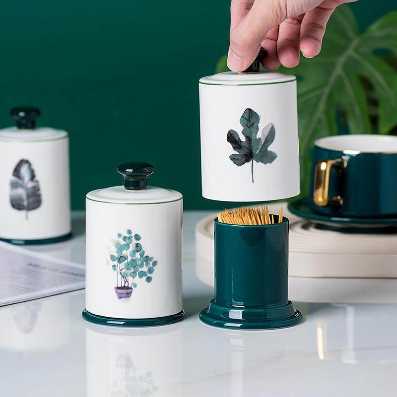 北欧创意个性牙签盒家用客厅陶瓷牙签筒简约棉签收纳盒酒店牙签罐,淘宝优惠券,粉丝福利购,淘宝优惠卷