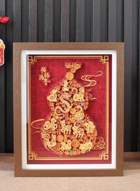 彩色葫芦多层立体纸雕福禄非遗文创开 业乔迁招财国潮桌摆壁挂礼