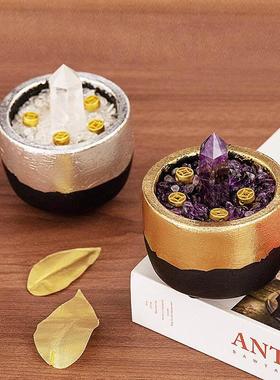 天然白水晶摆件横梁压床化解房梁压顶玄学小玩意办公室桌面招财柱