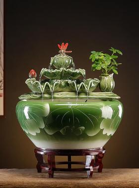 流水财富饰品循环水喷泉景观创意办公室客厅桌面财富家装礼品