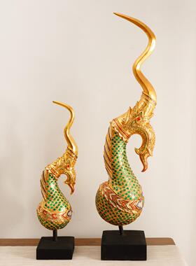 东南亚玄关摆件泰式工艺品 龙凤角摆件酒店会所美容院spa软装饰品